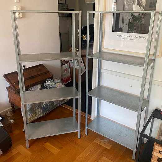 image of Two metal IKEA shelving - Bandhagen