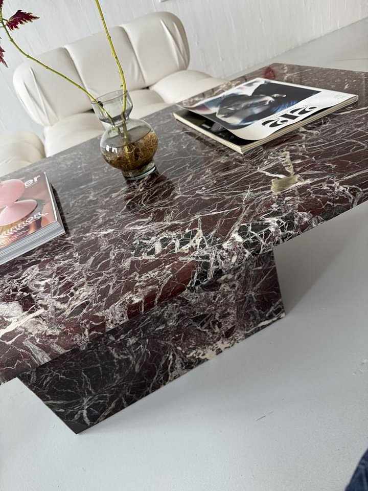 image of soffbord i vinröd marmor - 