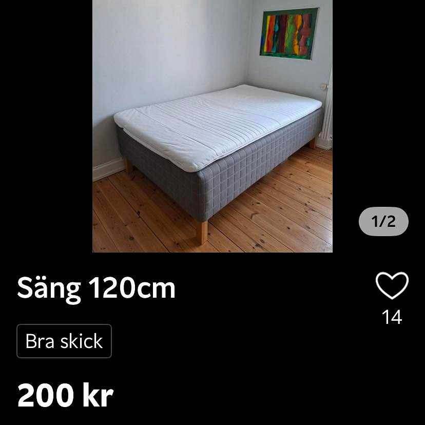 image of En 120cm säng - 