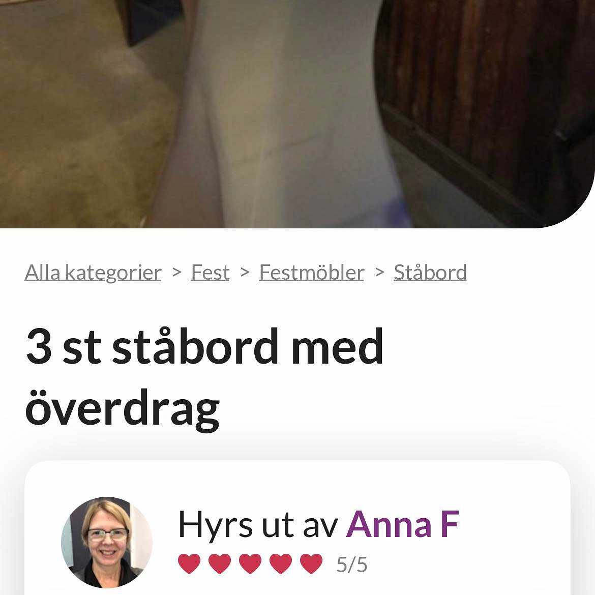 image of 3st ståbord och champagne - 