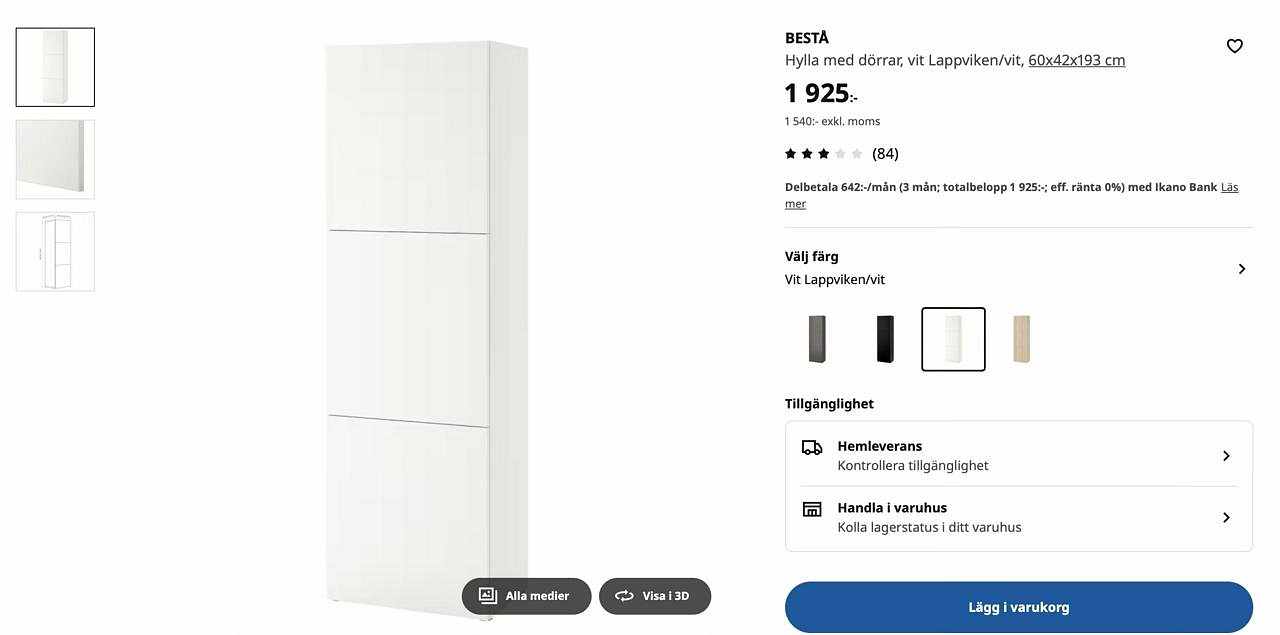 image of BESTÅ Hylla med dörrar, v - 