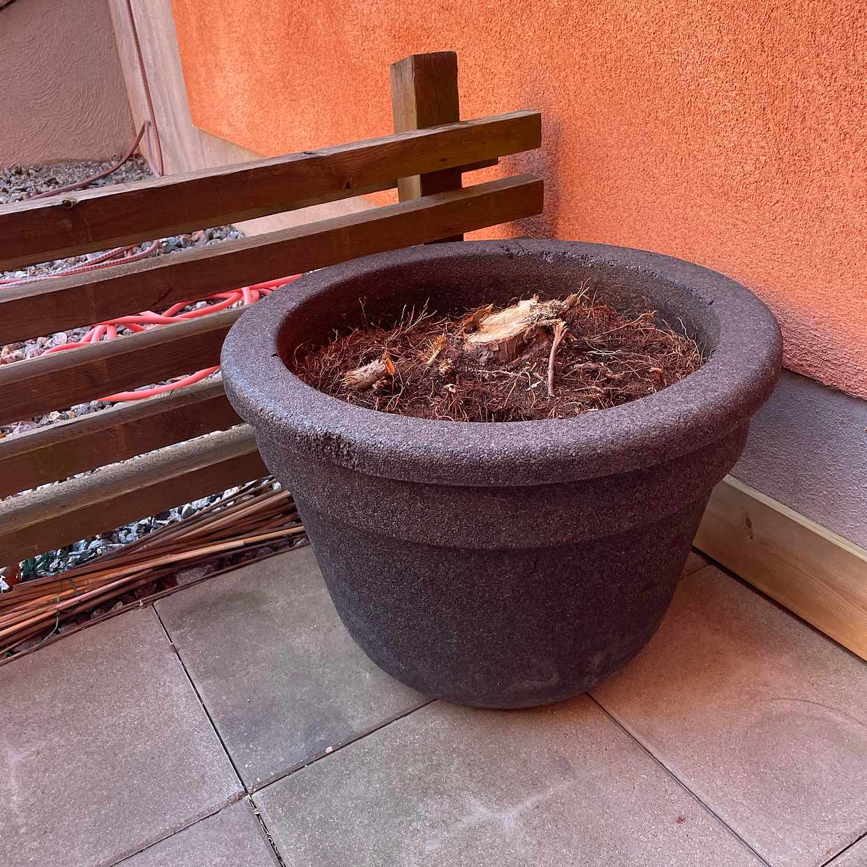 Frigolit kruka med jord i