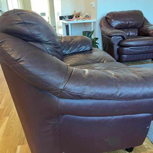 image of Leather Sofa Set - Askim