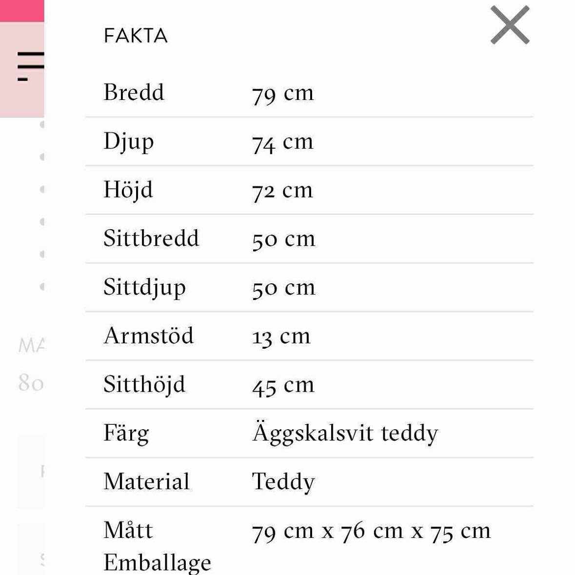 image of Fåtölj se mått bild - 