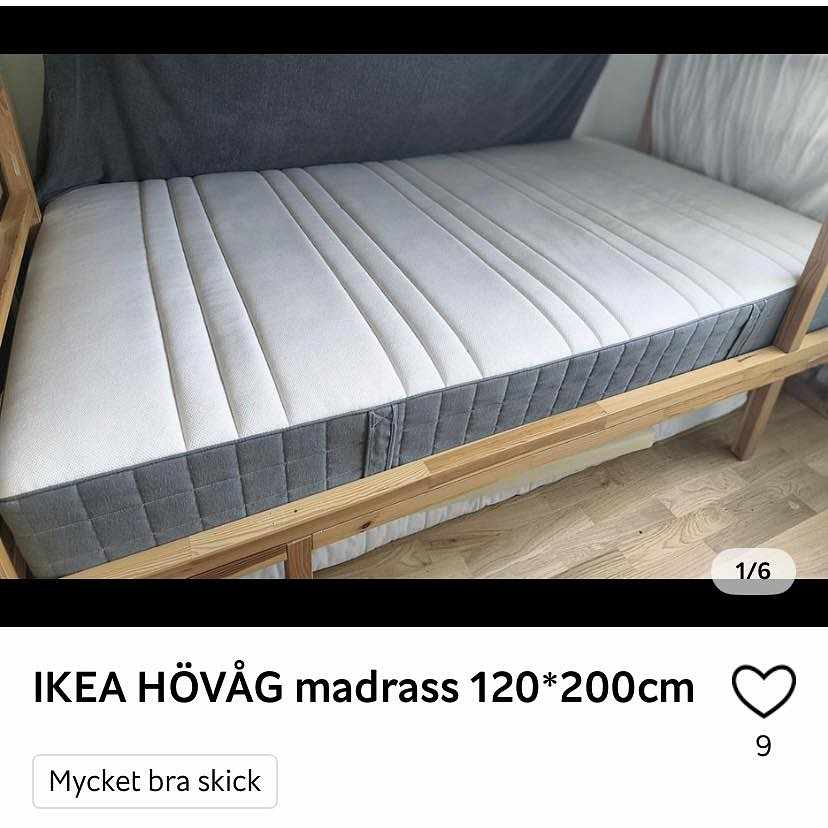 image of Bara en IKEA madrass 120x - 