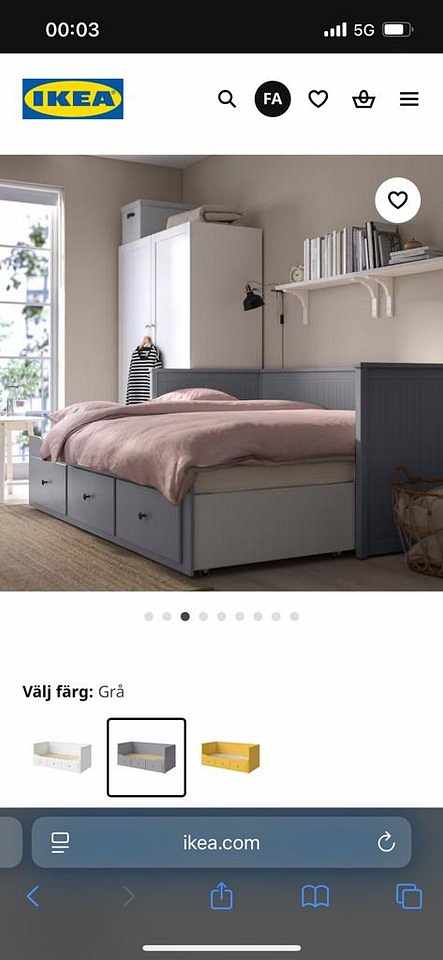 image of hemnes dagbädd grå - 