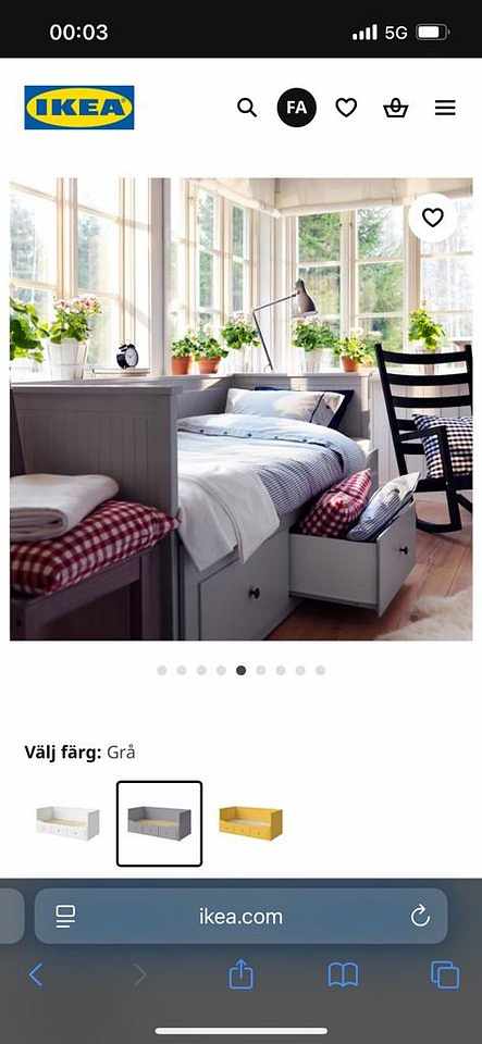 image of hemnes dagbädd grå - 