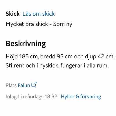 image of Hämtas ett vitrinskåp  - 