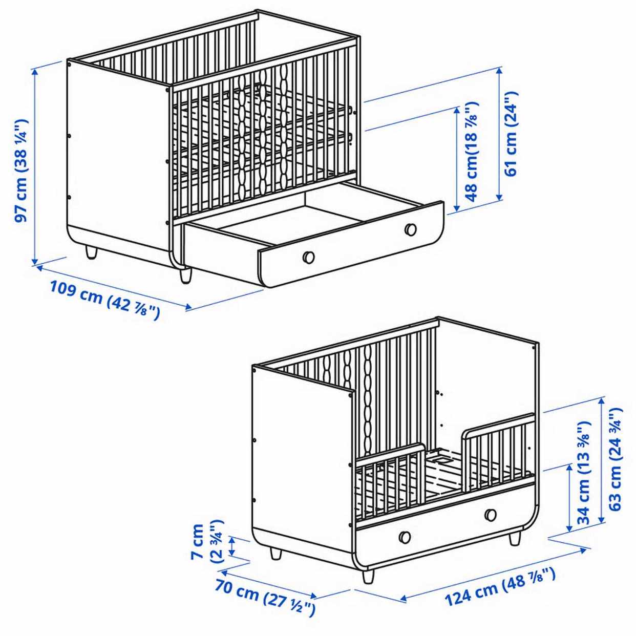 image of Ikea babysäng Längd: 124 - 