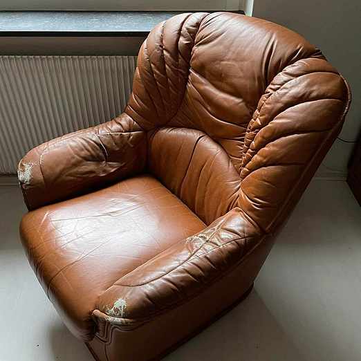 image of Brun skinnfåtölj - Sydväst