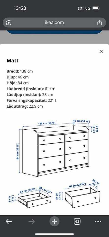 image of Byrå 140 * 84 * 46 cm - 