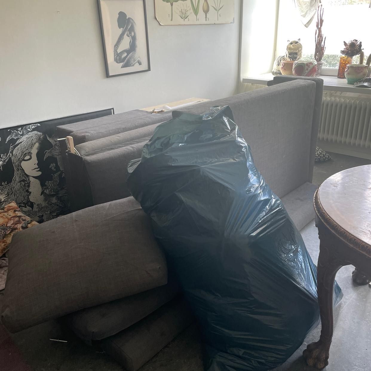 image of Soffa, påse, kuddar med - Bromma