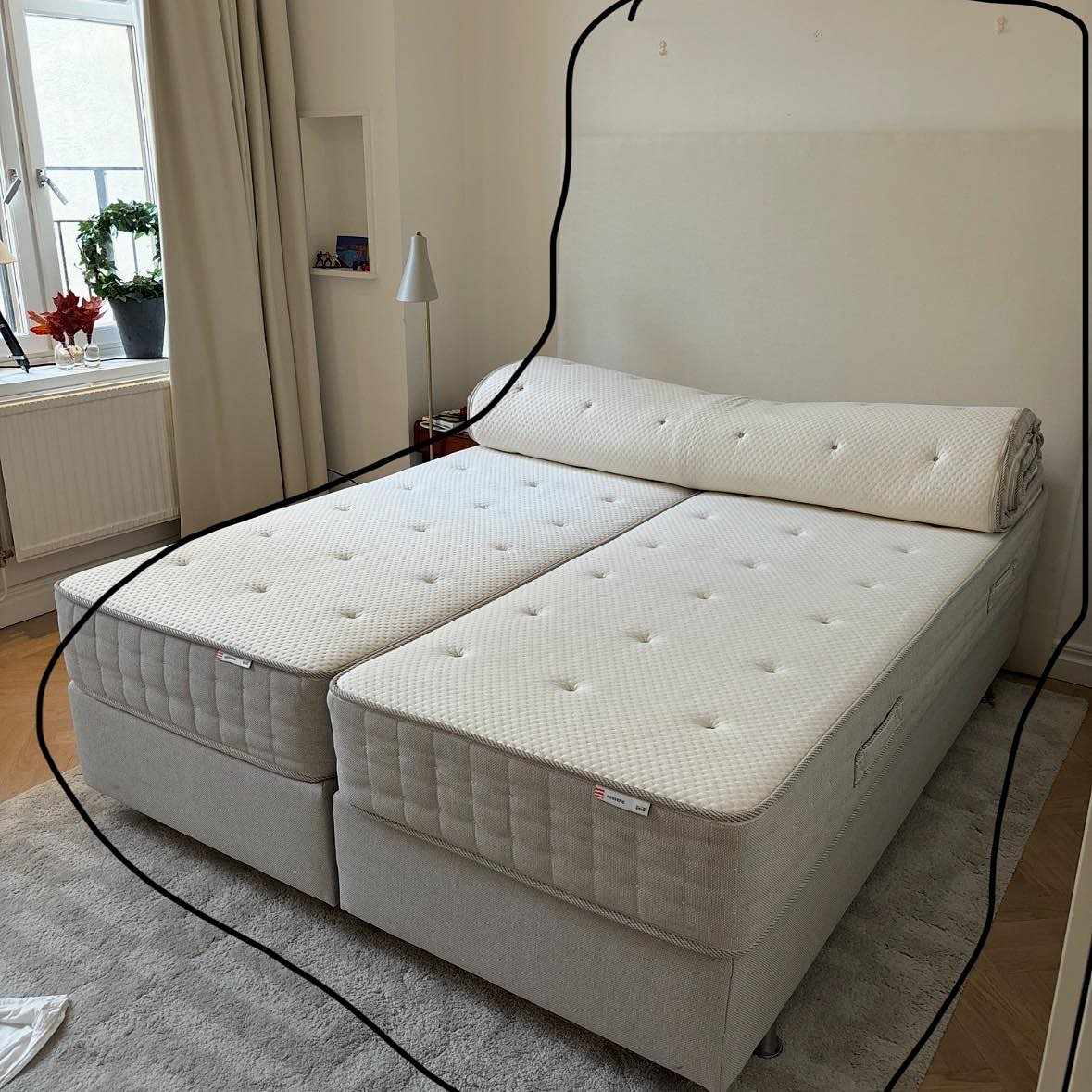 image of 160 bed, headboard, chair - 