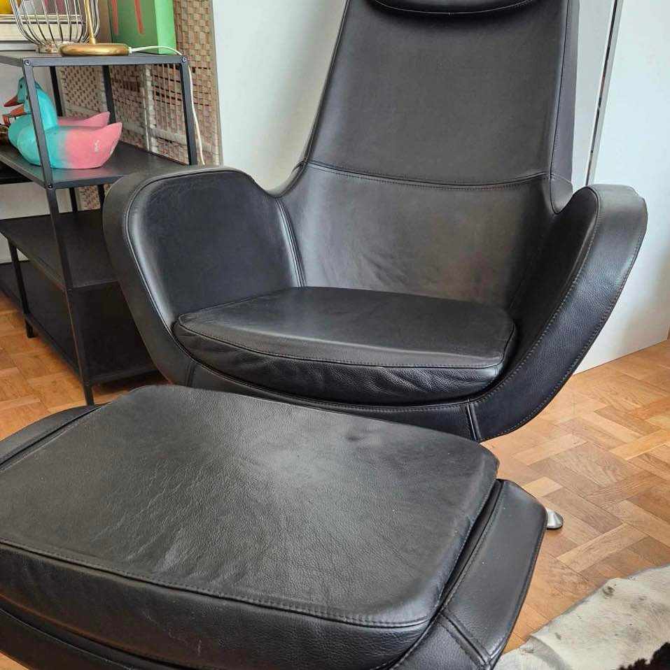 image of Hämta fåtölj och fotpall - 