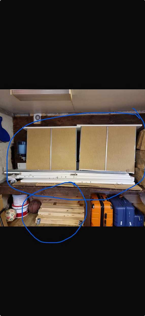 image of wooden bed parts - 