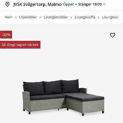 Hämta utesoffa från Jysk 