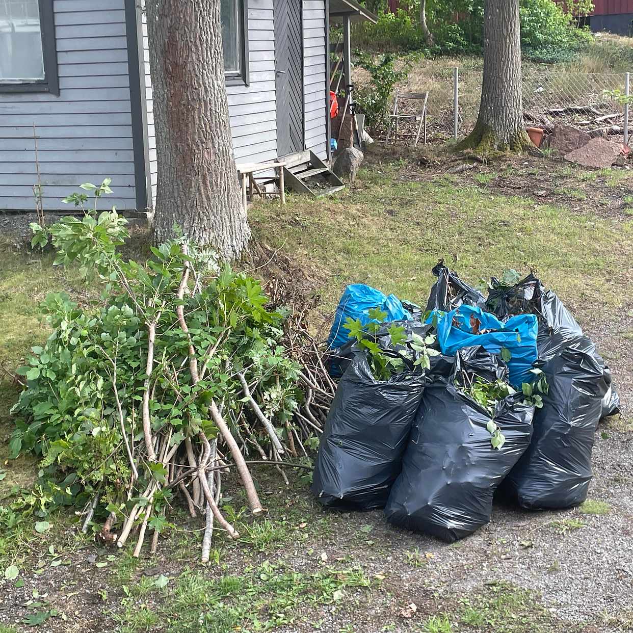 image of Grenar å säckar m löv - Farsta