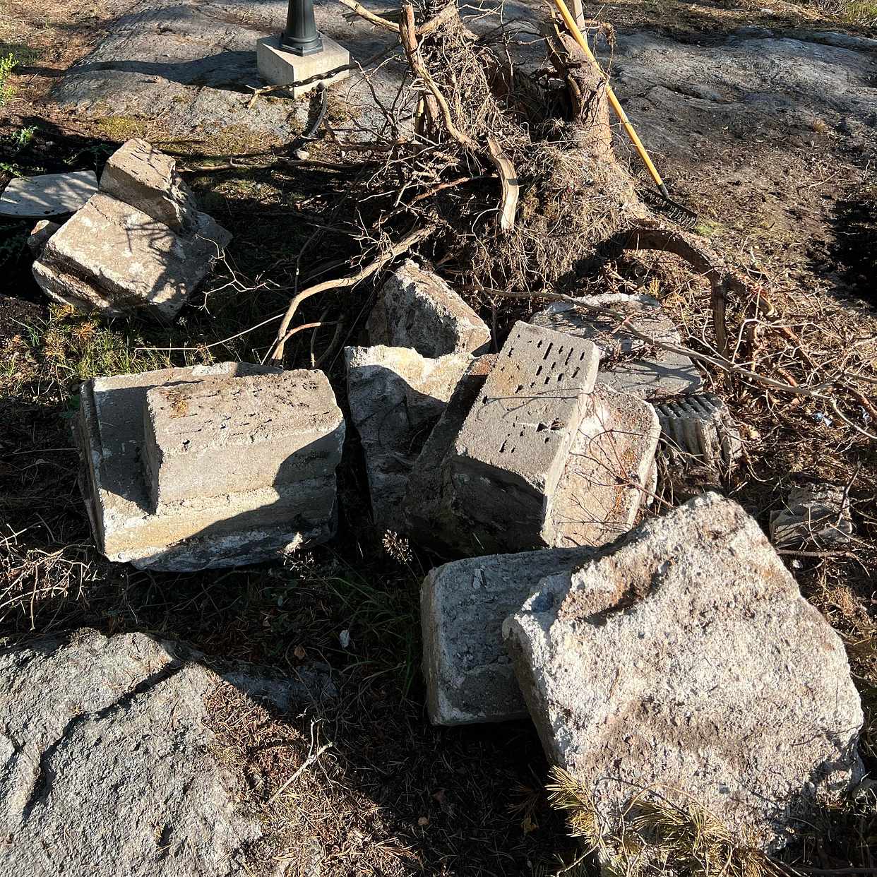 image of 7 betongklumpar och rot - Värmdö